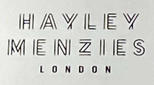 Sign at Hayley Menzies shop on Duke of York Square in Chelsea