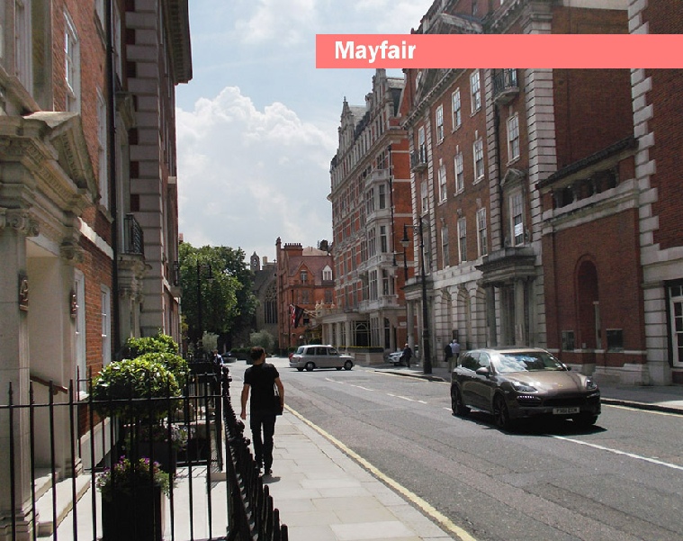Typical street in London's Mayfair district