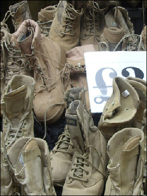 Boots in London's Brick Lane market