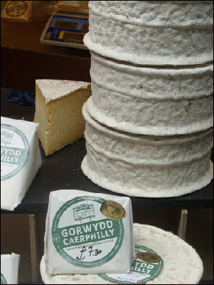 Caerphilly cheese stall at Borough food market