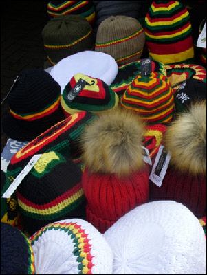 Hats for sale in the market