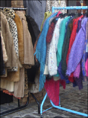 Vintage clothing at the Stables Market in London