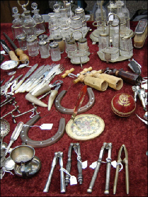 Tableware in London's Bermondsey antiques market