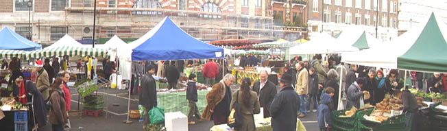 Farmers market at Marylebone Church