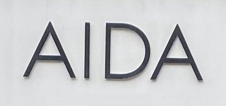 Aida shop sign on Shoreditch High Street