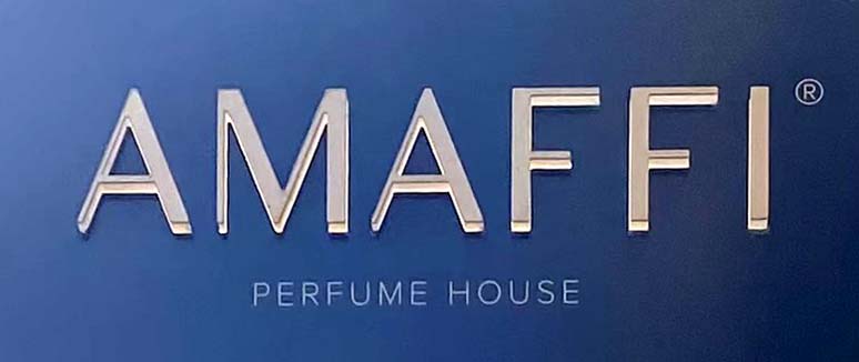 Sign at Amaffi perfume shop on Sloane Street near Knightsbridge Station