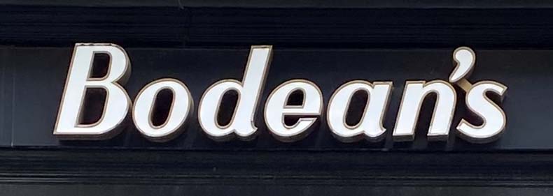 Sign at Bodean's at Corner of D'Arblay Street