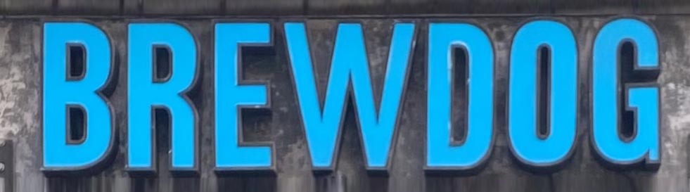 Sign at Brewdog on Poland Street in London's Soho