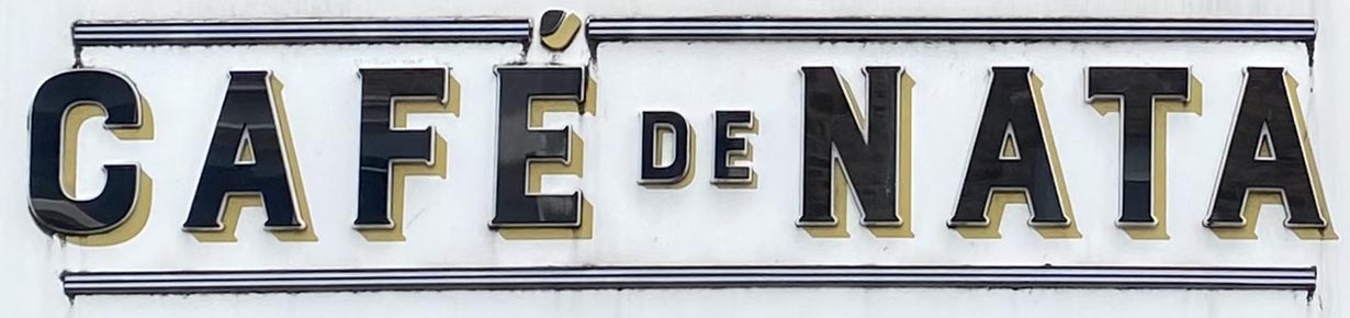 Sign at Cafe de Nata on Chalk Farm Road at Camden Market, London