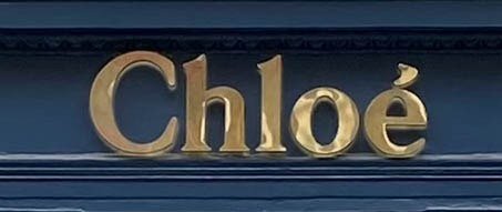 Sign at Chloe store on New Bond Street