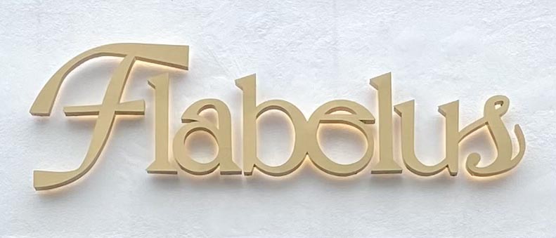 Sign at Flabelus shoe shop on Draycott Avenue, Brompton Cross, London