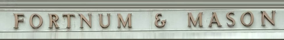 Sign at Fortnum and Mason store on London's Piccadilly