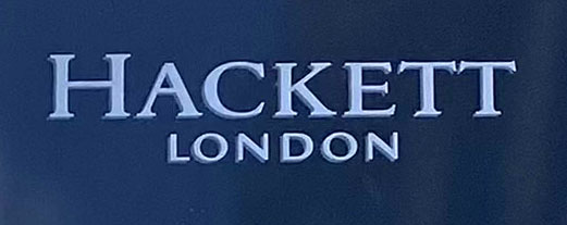 Sign at Hackett menswear shop on King Street