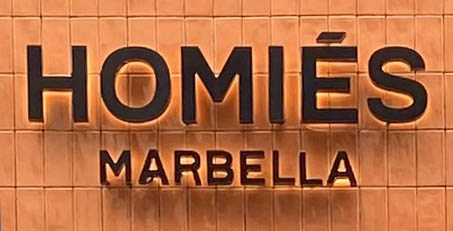 Sign at Homies Marbella shop on Brewer Street in Soho