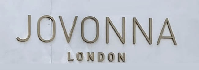 Shop sign at Jovonna London on Portobello Road