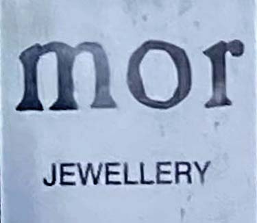 Sign at Mor jewellery shop on London's Ganton Street