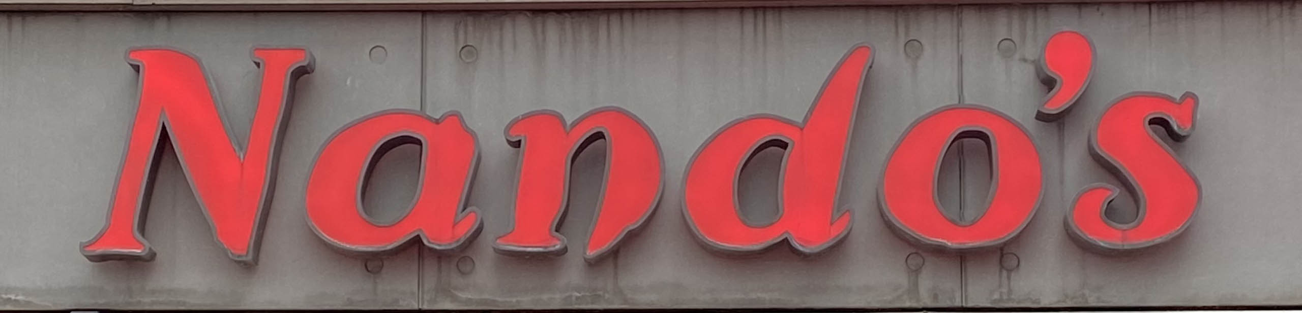 Sign at Nando's restaurant on James Street