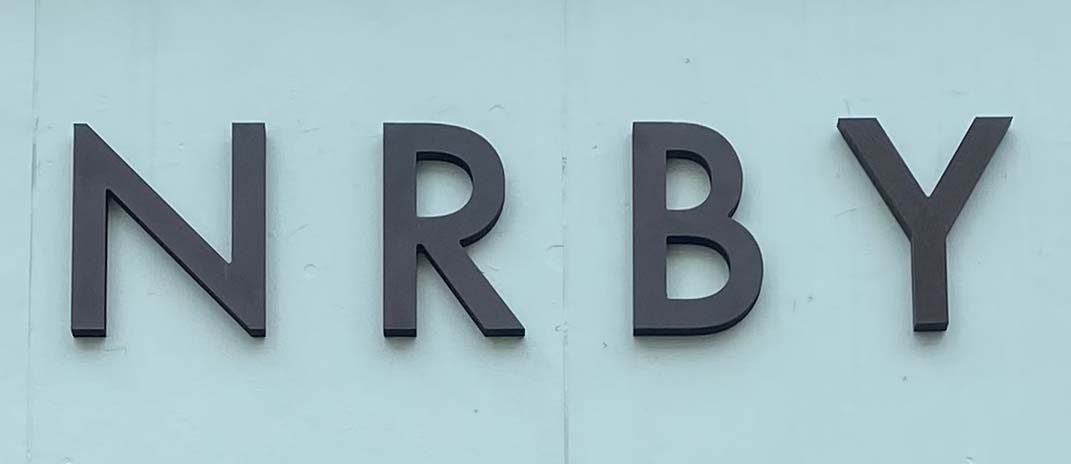 Sign at NRBY shop on King's Road in London