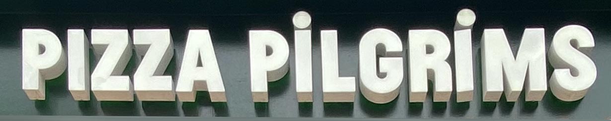 Sign at Pizza Pilgrims restaurant on Shoreditch High Street