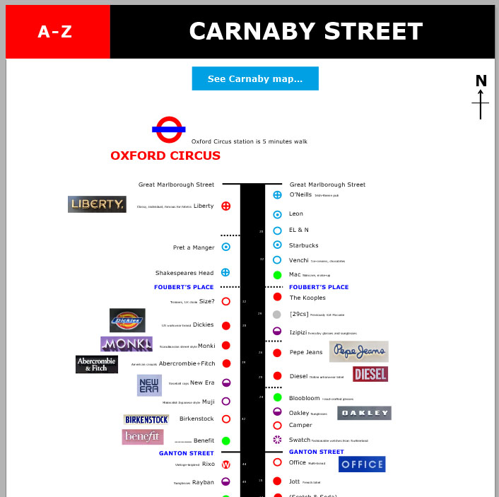 Shops on London's Carnaby Street