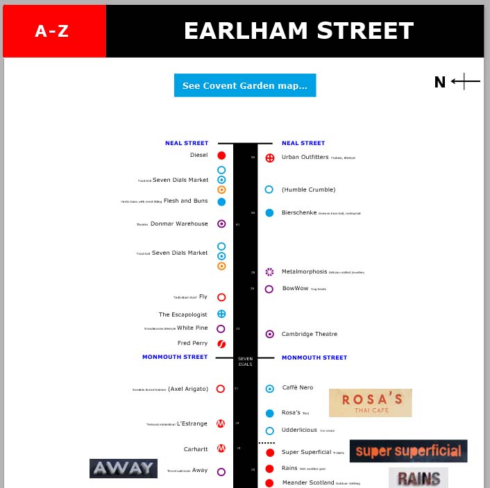 Shops and restaurants on Earlham Street