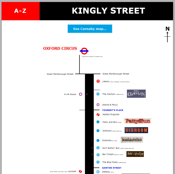 Bars and restaurants on London's Kingly Street