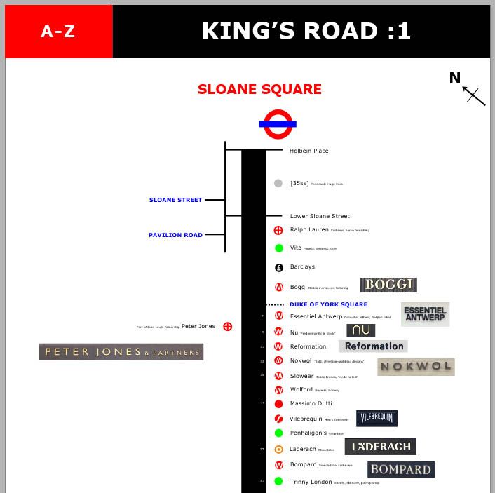 Shops and restaurants on King's Road in Chelsea