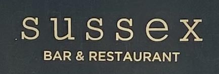 Sign at Sussex restaurant on Frith Street in London's Soho