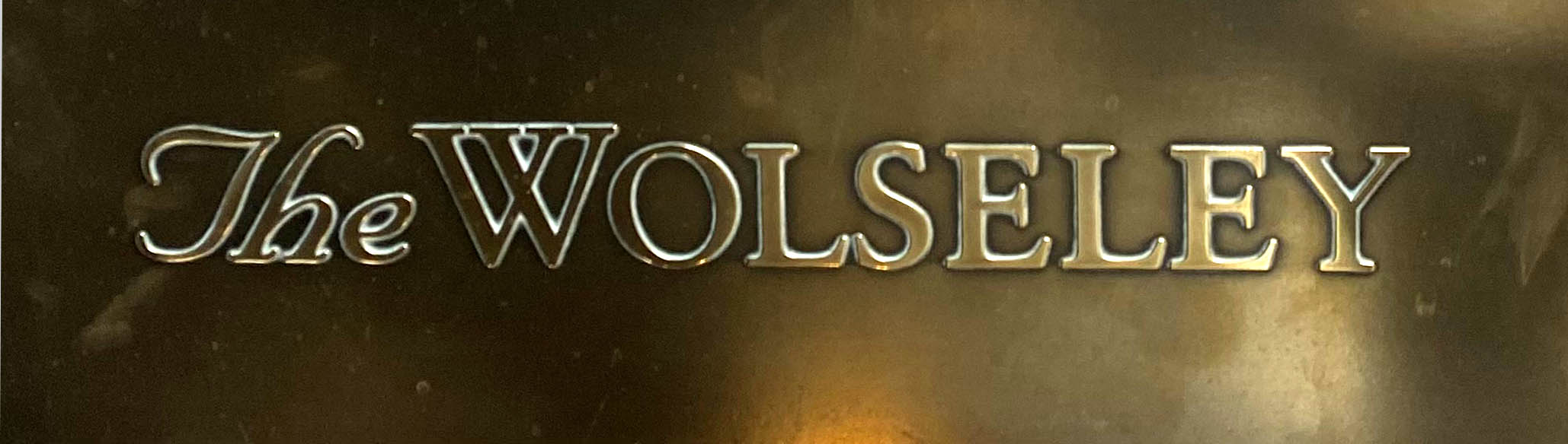 Sign at Wolseley restaurant on Piccadilly in London