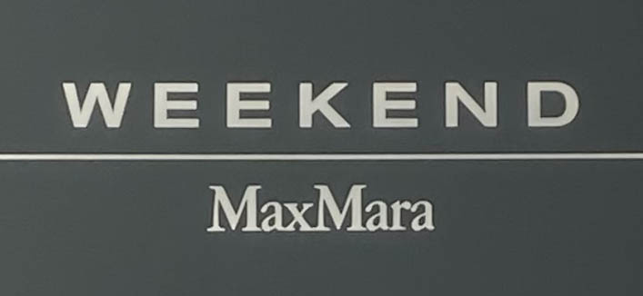 Sign at Weekend MaxMara shop on Marylebone High Street
