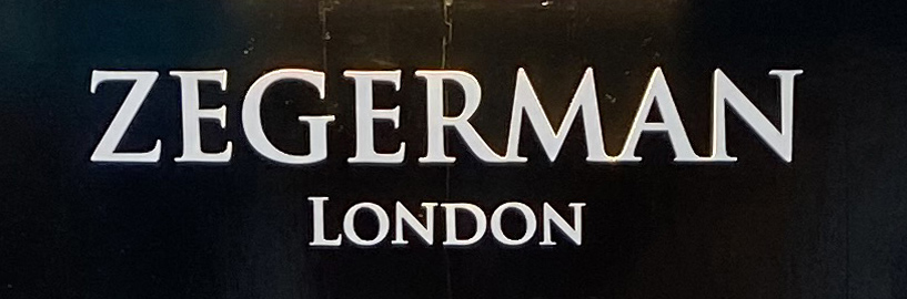 Sign at Zegerman clothing shop in Covent Garden