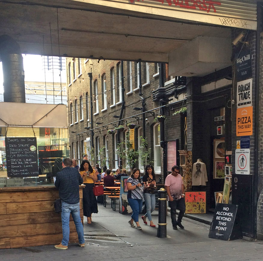 Dray Walk at the old Truman Brewery on Brick Lane in East London