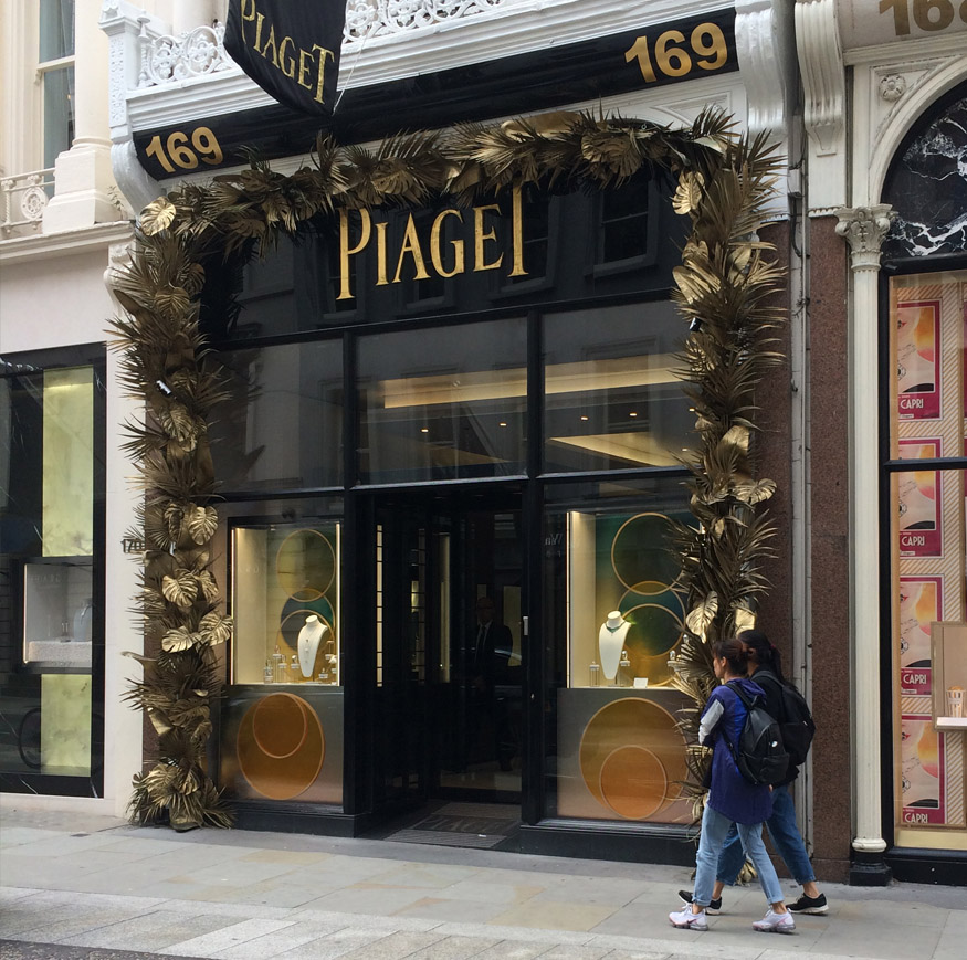 Piaget jewellery shop on Bond Street in London's Mayfair