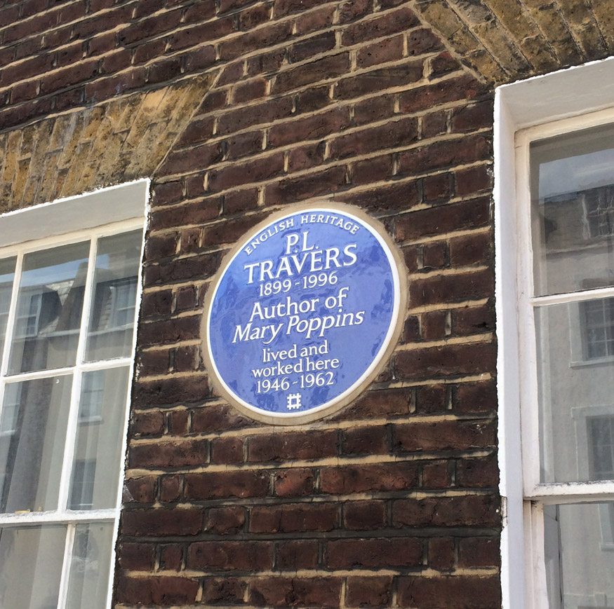 Blue plaque to author PL Travers in London's Chelsea