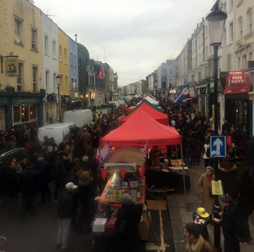 Saturday market on London's Portobello Road