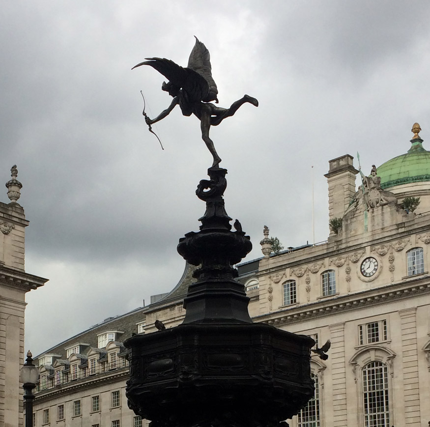 Statue of Eros at Picadilly Circus in London