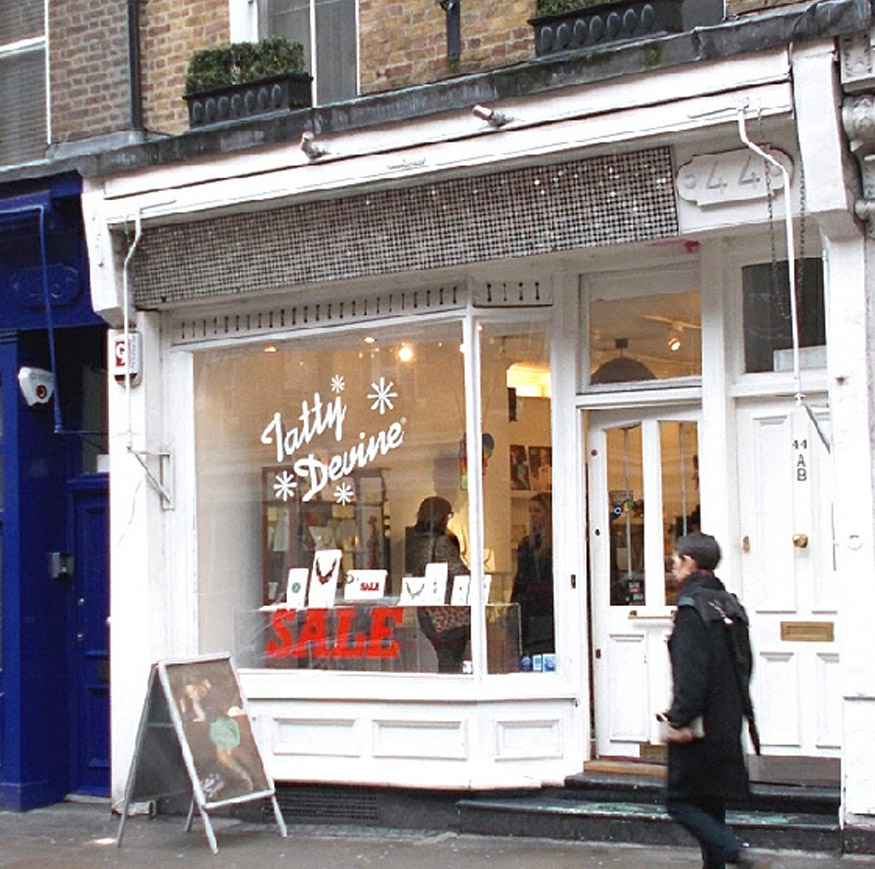 Tatty Devine jewellery shop at Seven Dials in London