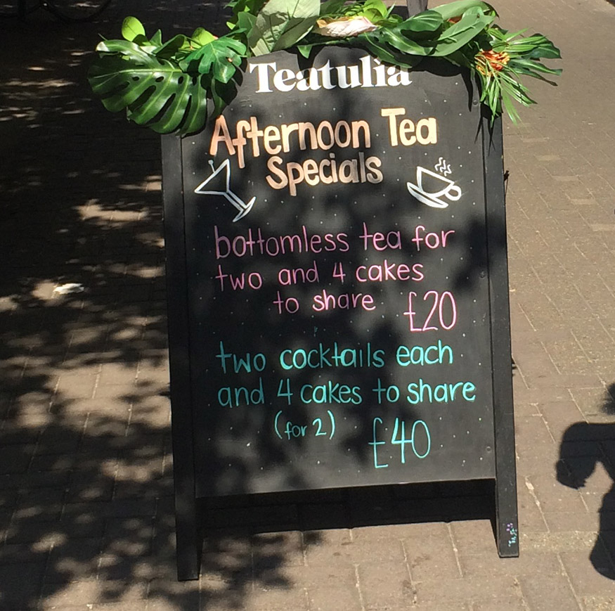 Teatulia tearooms sign in London's Covent Garden