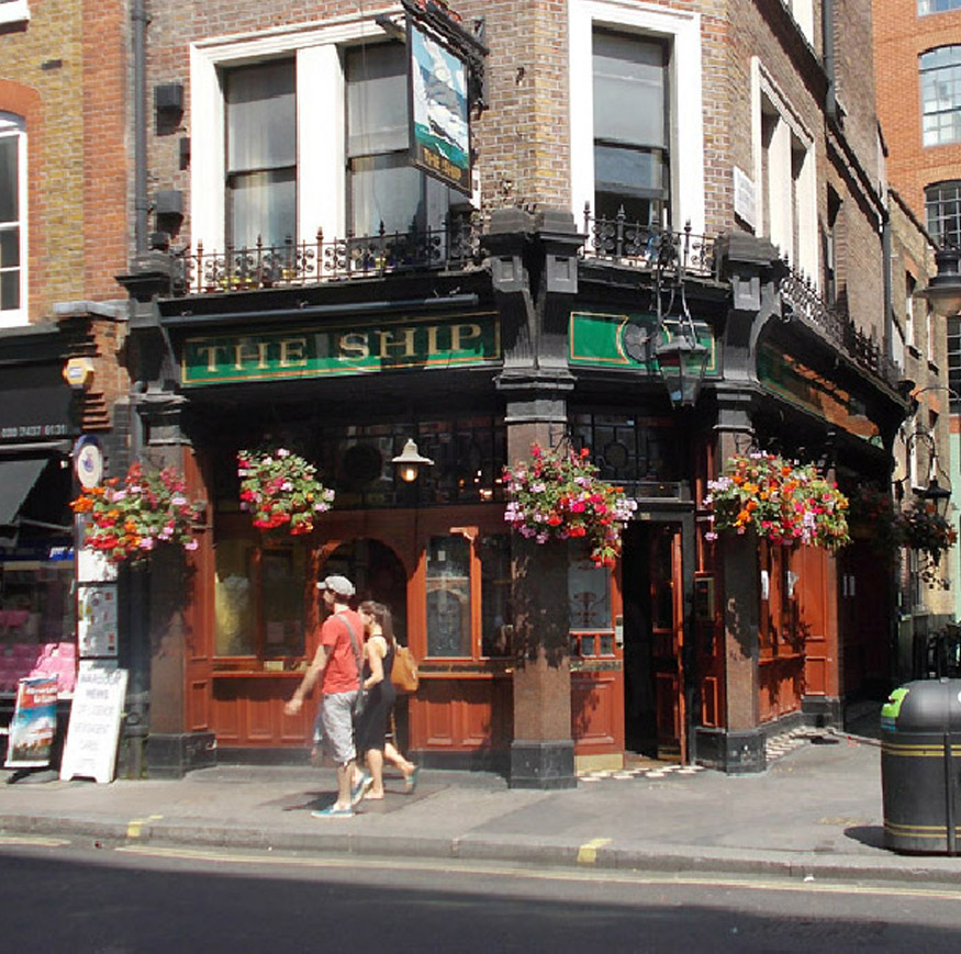 The Ship pub on Wardour Street in London's Soho