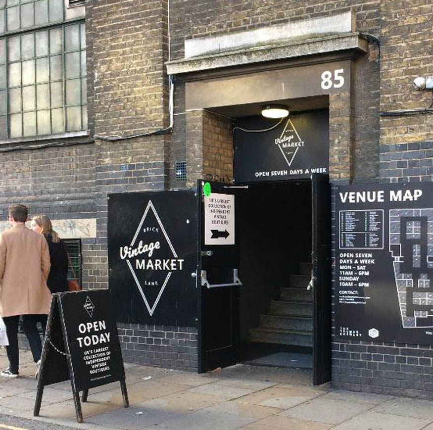 Indoor vintage clothes market on Brick Lane