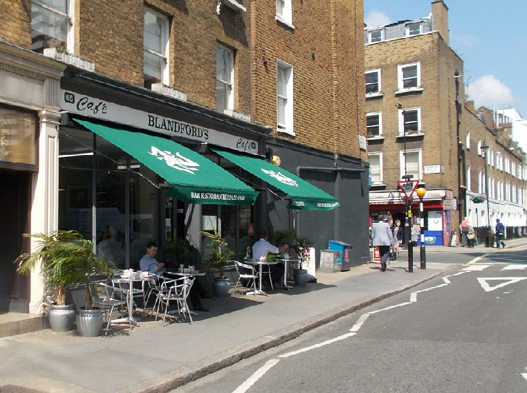 Blandfords cafe on Chiltern Street in Marylebone