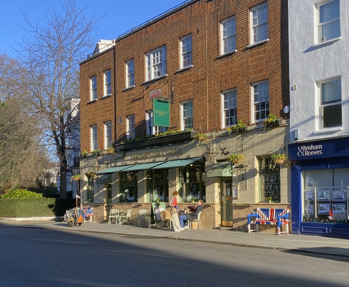 Brompton Cross pub on Brompton Road in London