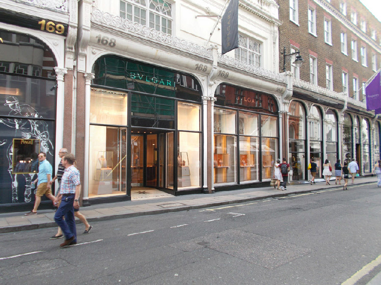 Bulgari jewellery shop in London's Mayfair