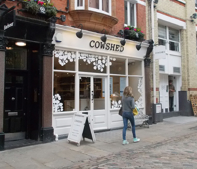 Cowshed cosmetics shop on Foubert’s Place in Carnaby