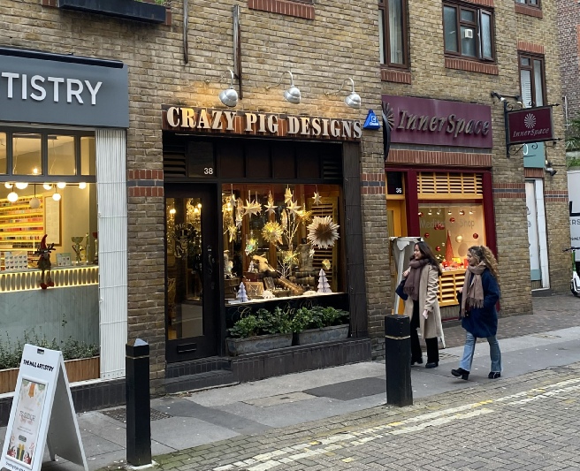 Crazy Pig Designs jewellery shop in London's Covent Garden