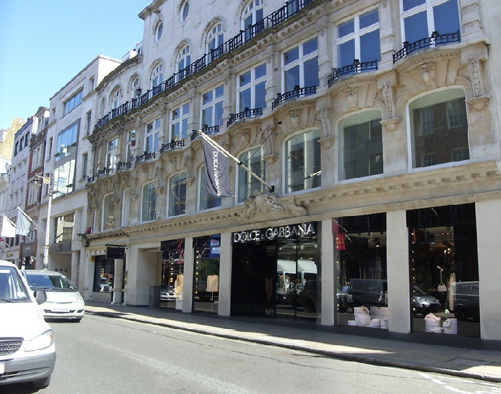 Dolce and Gabbana fashion store on Old Bond Street, near Piccadilly