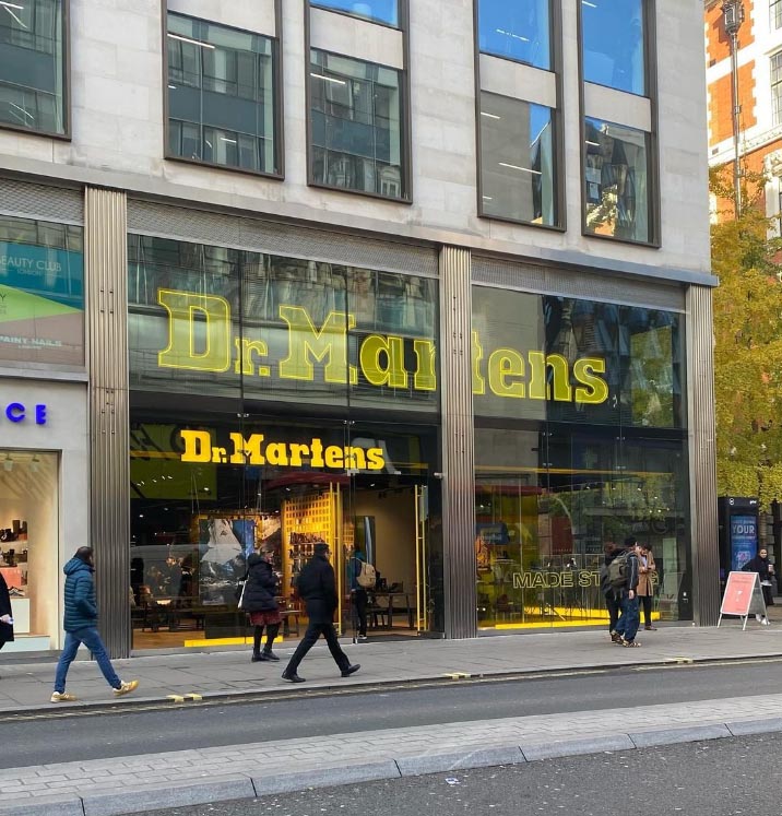 Dr. Martens shoe store on London’s Oxford Street