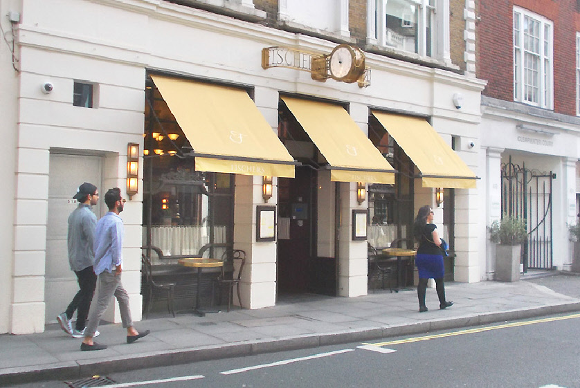 Fischers Viennese cafe on Marylebone High Street in London