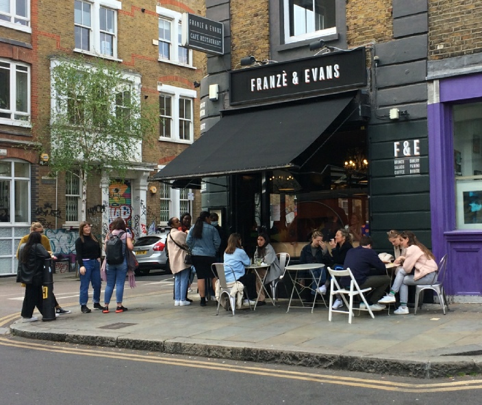 Franze & Evans restaurant on Redchurch Street in Shoreditch