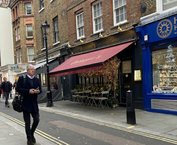 Giovanni’s restaurant on New Row in London’s Covent Garden